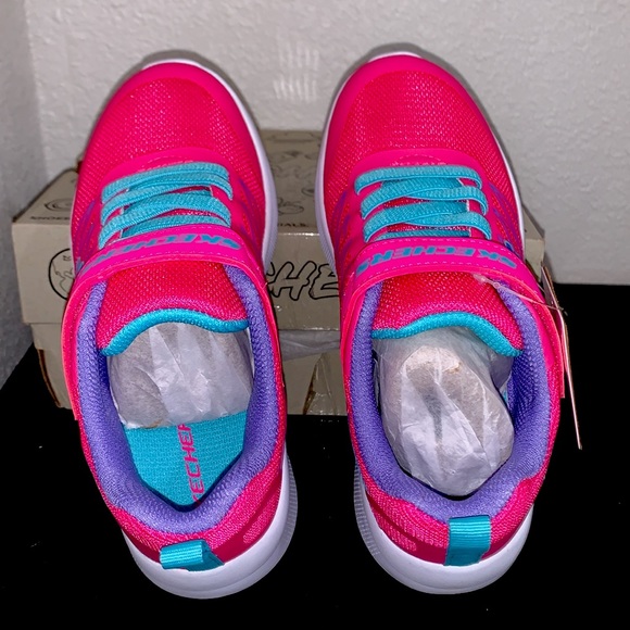Skechers Girls Microspec Bold Delight Pink Running - Picture 4 of 8